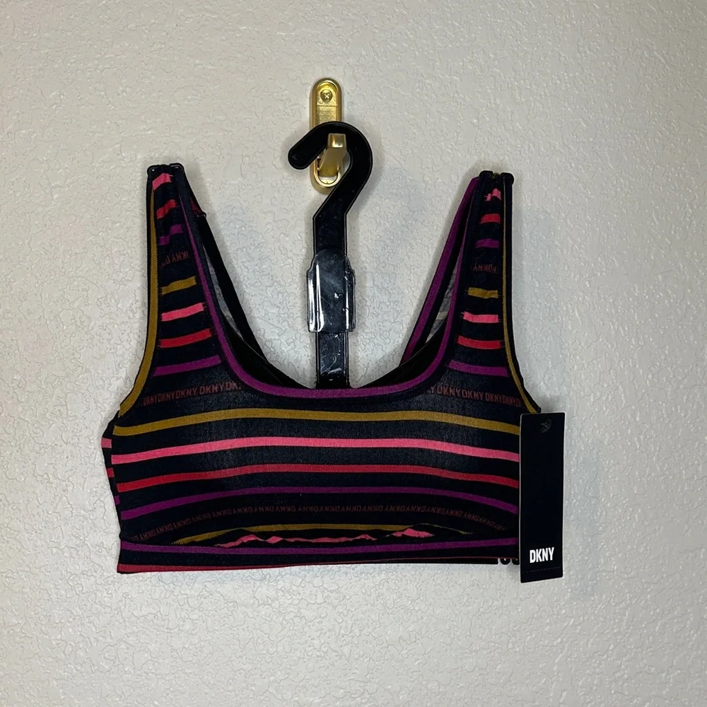 NWT DKNY Multicolor Striped Seamless Bralette - Size S